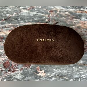 Tom Ford Brown Velvet Glasses Case Luxurious Eyewear Accessory